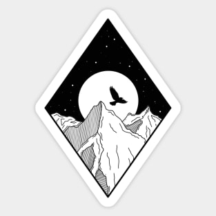 Moon Mountainscape Sticker